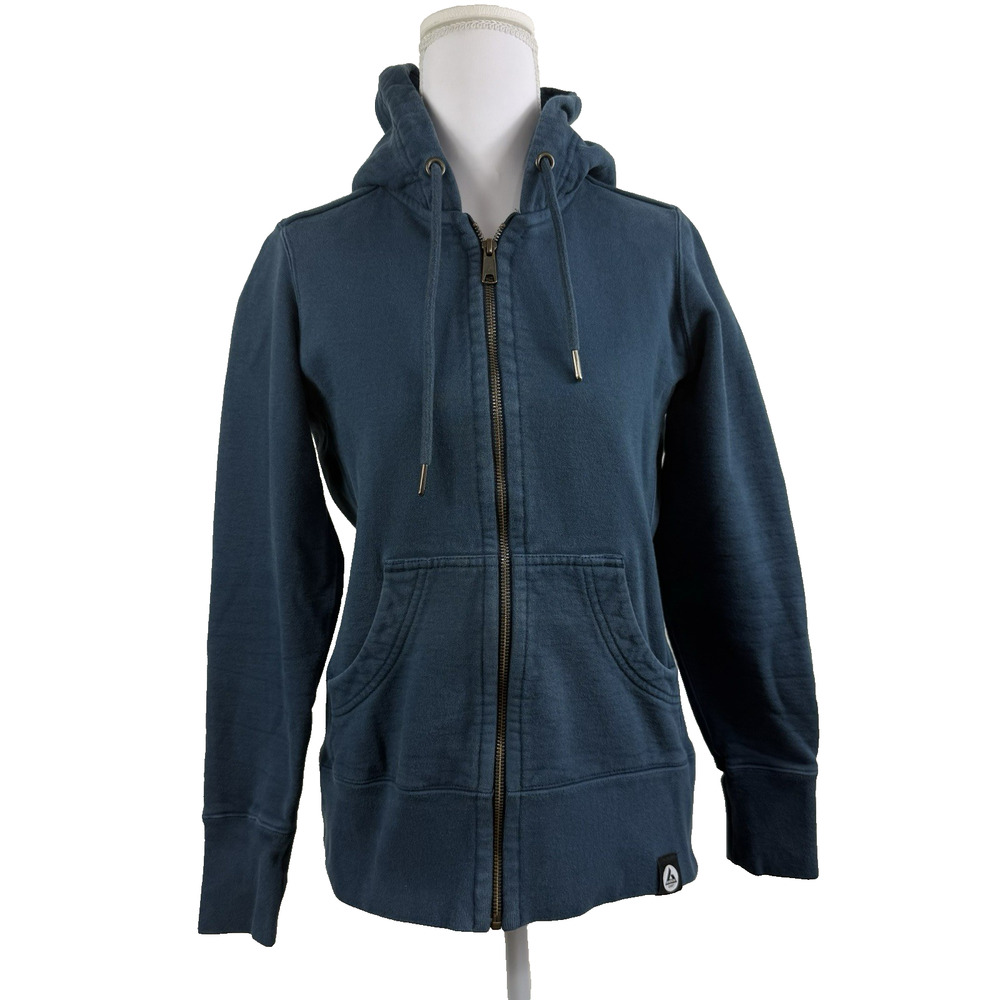 American Giant Womens Small Classic Full Zip Hoodie Heavyweight Jacket Teal Blue